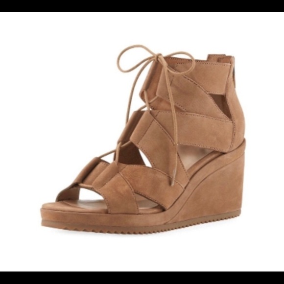 Eileen Fisher lace up wedge sandals size 9 - Picture 1 of 10